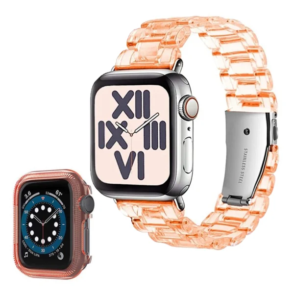 Nettech Apple Watch Seri 44/42 mm Uyumlu Kasa Korumalı Kordon (Turuncu) NT-110267 - 1