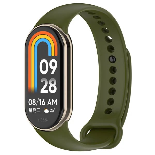 Xiaomi Mi Band 8 Serisi Klasik Kordon Silikon Strap Kayış - Haki - 1