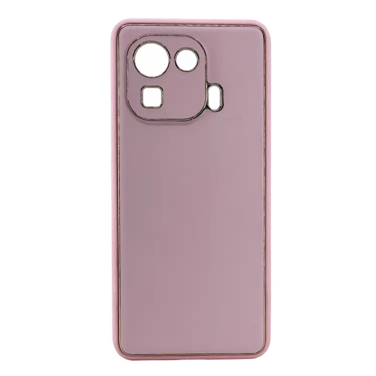 Nettech Xiaomi Mi 11 Pro Uyumlu Coco Leather Seri Arka Koruma Kılıf (Pembe) NT-99668