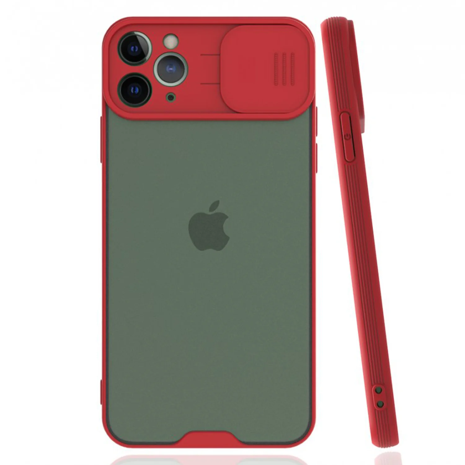 Nettech Apple iPhone 11 Pro Max Uyumlu Platin Kamera Kızaklı Arka Koruma Kılıf (Kırmızı) NT-84735