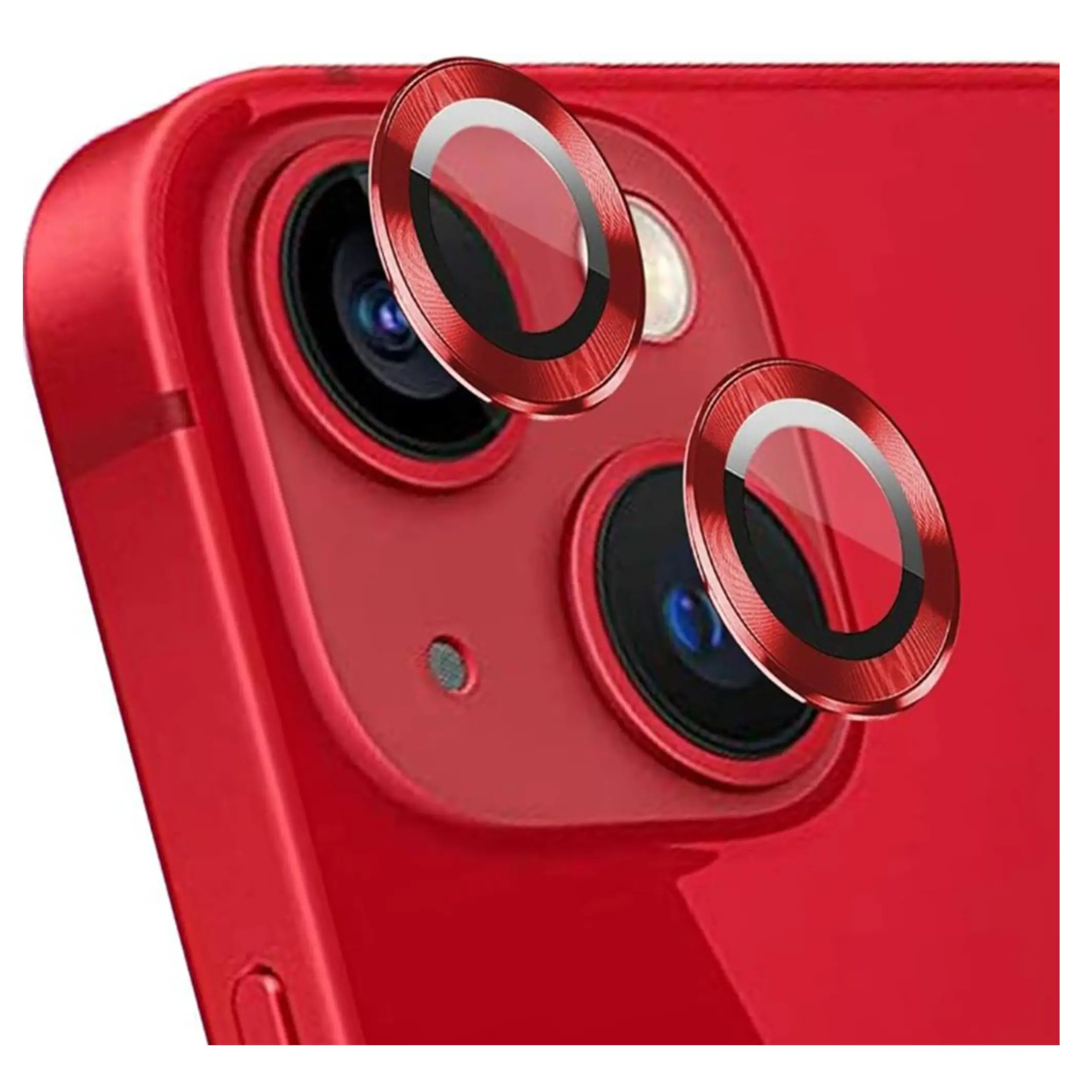 Nettech Apple iPhone 14 Uyumlu Alüminyum Seri Kamera Cam Koruyucu (Kırmızı) NT-103534