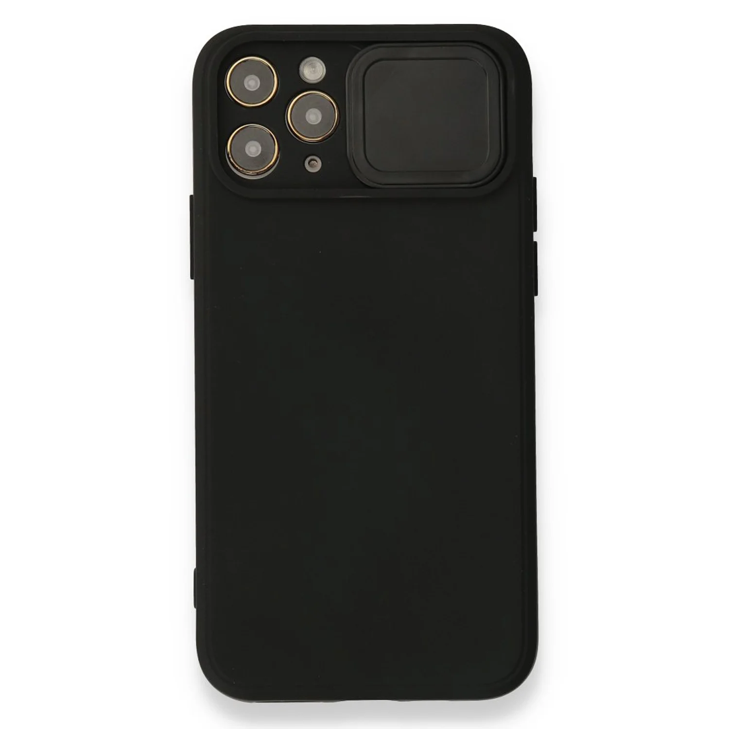 Nettech Apple iPhone 12 Pro Uyumlu Kızaklı Kamera Korumalı Arka Koruma Kılıf (Siyah) NT-86075