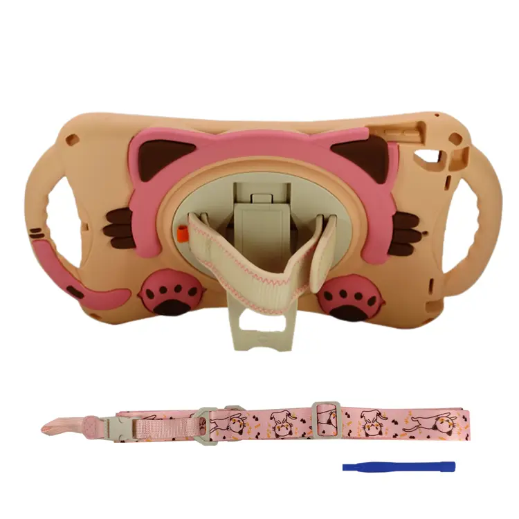 Nettech Apple iPad Air 2 Uyumlu Sweet Cat Seri Arka Koruma (Pembe) NT-95914