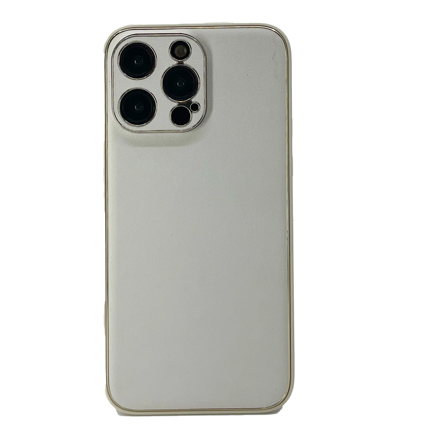 Nettech Apple iPhone 14 Pro Max Uyumlu Coco Leather Seri Arka Koruma Kılıf (Gold) NT-99764