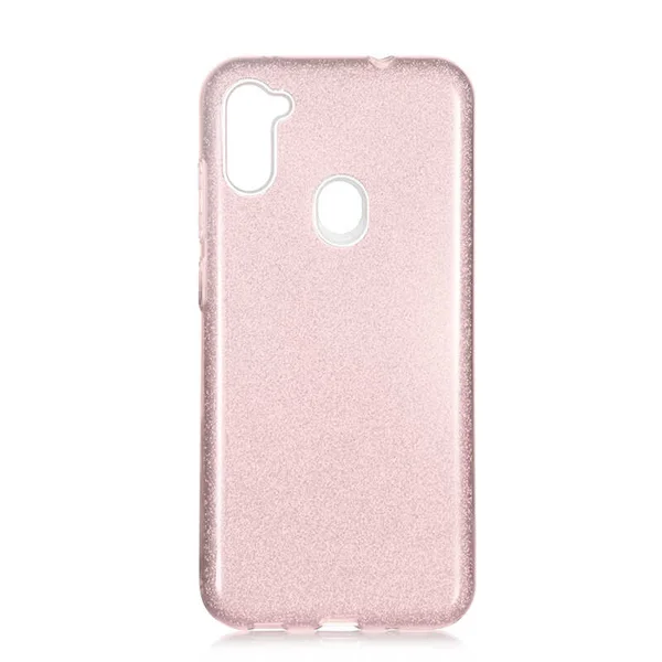 Galaxy A11 Kılıf Zore Shining Silikon - Rose Gold - 1