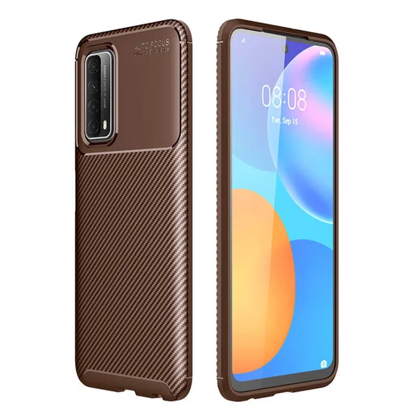 Nettech Huawei P Smart 2021 Uyumlu Negro Seri Arka Koruma Kılıf (Kahverengi) NT-83704 - 1