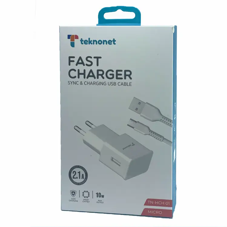 Teknonet TN-HCH01 10W 2100 mAh Micro Kablo + Şarj Aleti (Beyaz) NT-92557