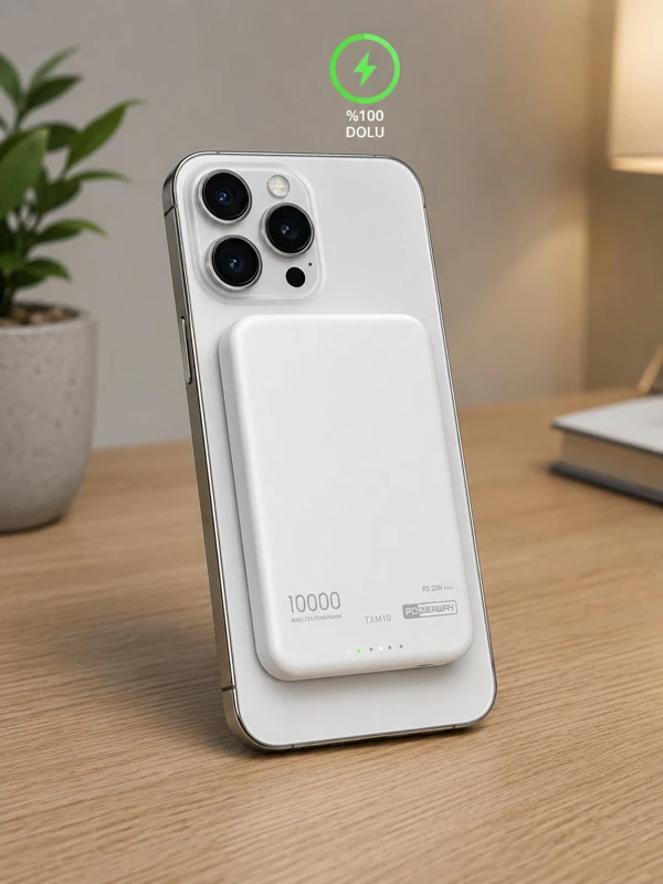 10000 mAh Magsafe Uyumlu Kablosuz Powerbank PD 20W Hızlı Şarj - 2