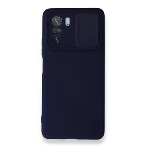 Nettech Xiaomi Poco F3 Uyumlu Kızaklı Kamera Korumalı Arka Koruma Kılıf (Lacivert) NT-87182