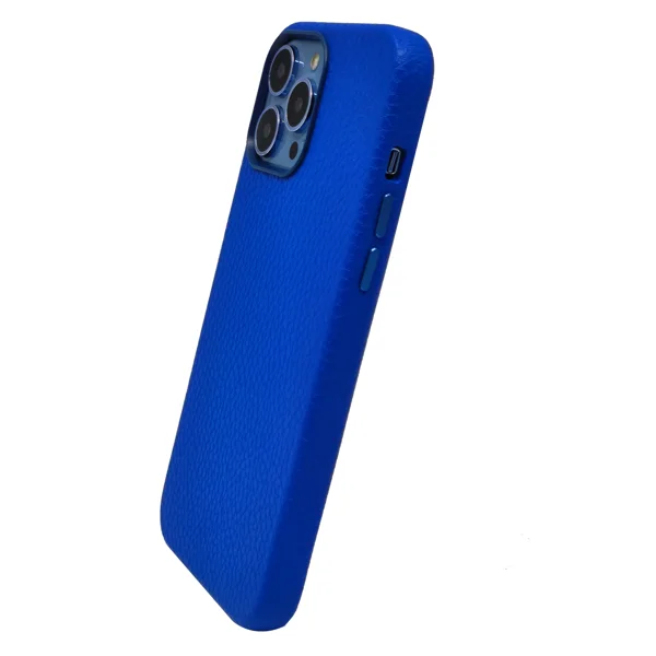 Nettech Apple iPhone 12 Pro Max Uyumlu Suni Deri Arka Koruma Kılıf (Mavi) NT-96361 - 2