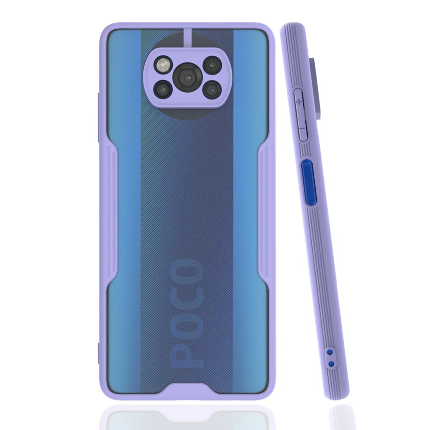 Nettech Xiaomi Poco X3 NFC Uyumlu Platin Seri Arka Koruma Kılıf (Lila) NT-86624
