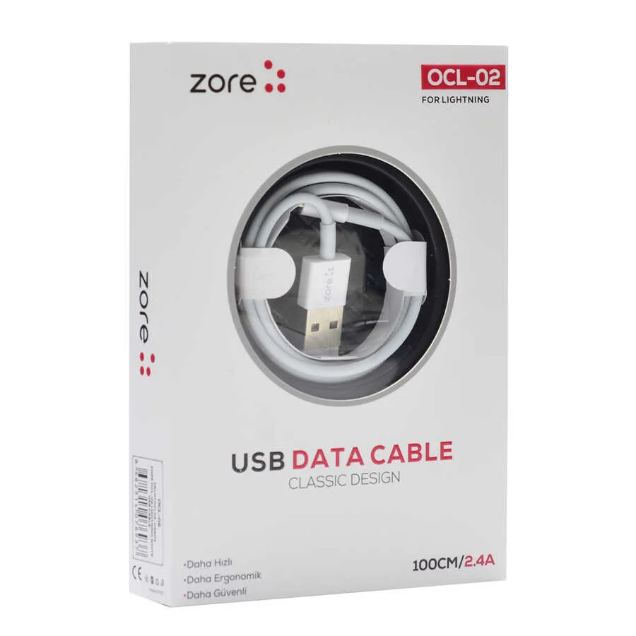 Zore OCL-02 Lightning Usb Kablo - Beyaz