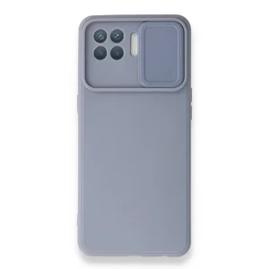 Nettech Oppo Reno 4 Lite Uyumlu Kızaklı Kamera Korumalı Arka Koruma Kılıf (Gri) NT-87169