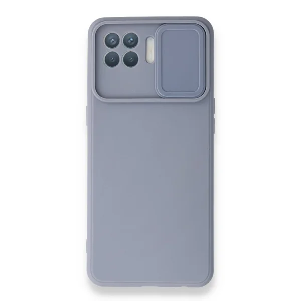 Nettech Oppo Reno 4 Lite Uyumlu Kızaklı Kamera Korumalı Arka Koruma Kılıf (Gri) NT-87169 - 1