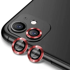 Apple iPhone 12 Zore CL-12 Premium Safir Parmak İzi Bırakmayan Anti-Reflective Kamera Lens Koruyucu - Kırmızı
