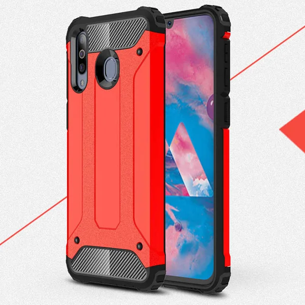 Galaxy M30 Kılıf Zore Crash Silikon Kapak - Kırmızı - 1