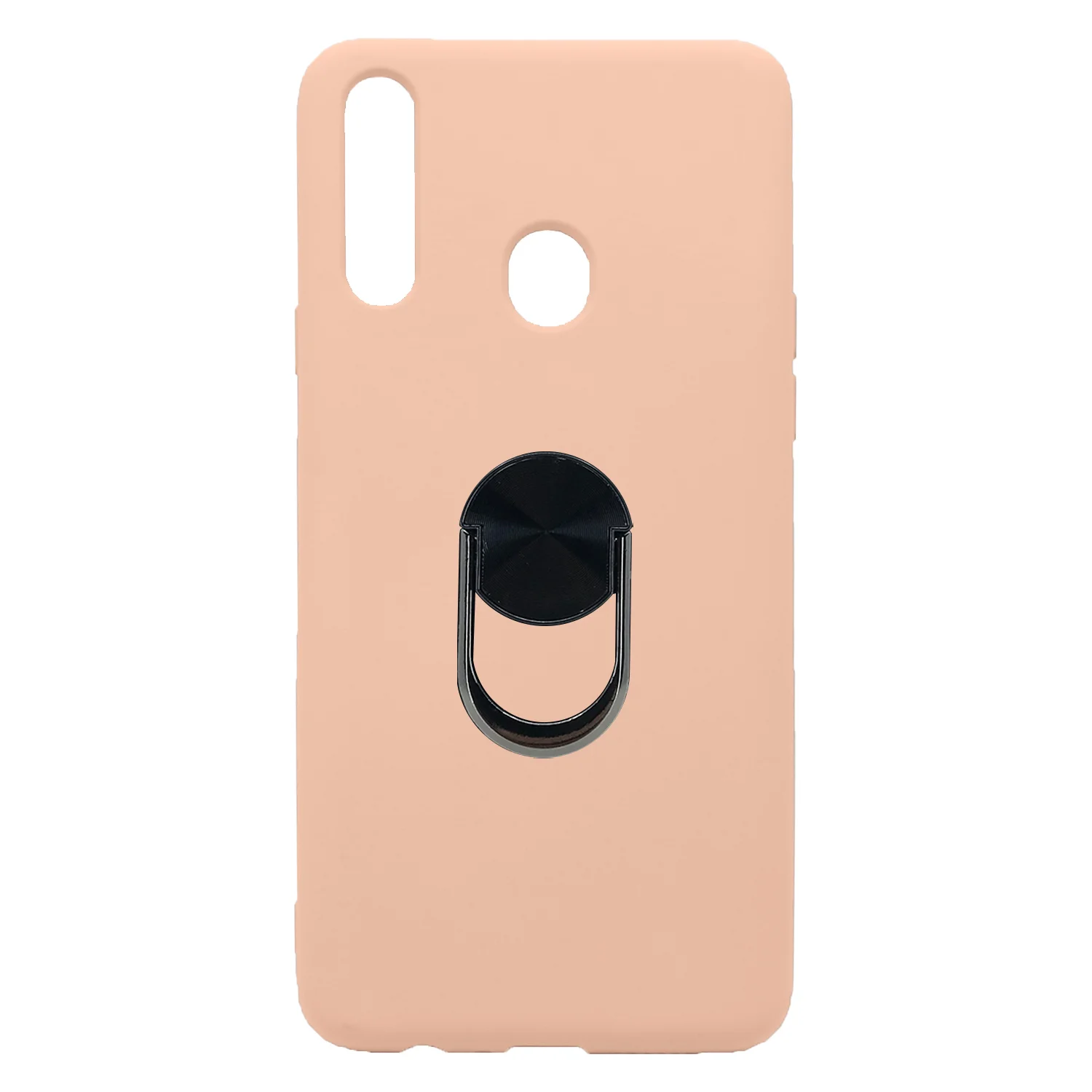 Nettech Samsung Galaxy A20S Uyumlu Leather Ring Nano Arka Koruma Kılıf (Pembe) NT-83037