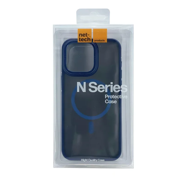 Nettech Apple iPhone 15 Pro Uyumlu Metal Çerçeveli Skın Frıendly Magsafe Seri Arka Koruma Kılıf (Lacivert) NT-104033 - 3