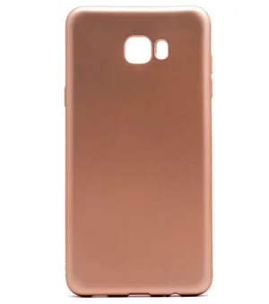 Galaxy C7 Pro Kılıf Zore Premier Silikon Kapak - Gold