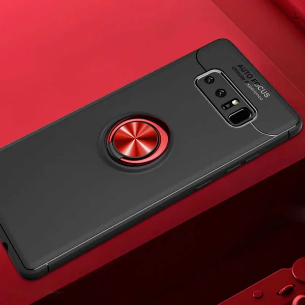 Galaxy Note 8 Kılıf Zore Ravel Silikon Kapak - Siyah-Kırmızı - 1