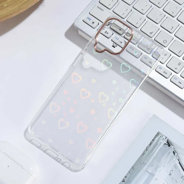 Galaxy M22 Kılıf Zore Sidney Desenli Sert Kapak - Heart No1 - 1