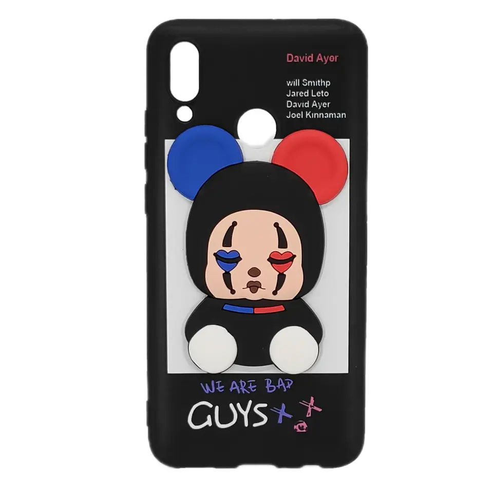 Nettech Huawei P Smart 2019 Uyumlu Three D Case Seri Arka Koruma Kılıf (Siyah) NT-95107