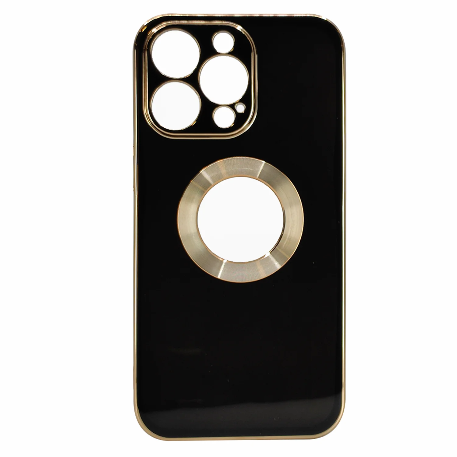 Nettech Apple iPhone 13 Pro Uyumlu Halkalı Logo Seri Arka Koruma Kılıf (Siyah) NT-97163