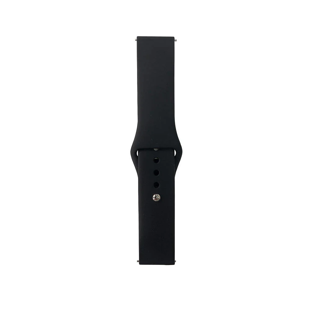 Gear S2 Band Serisi 20mm Klasik Kordon Silikon Strap Kayış - Siyah