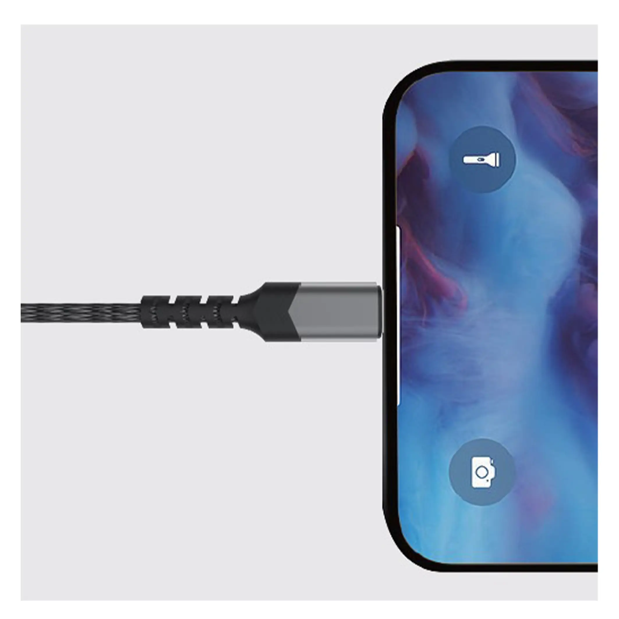 Nettech NT-DC16 İp Örgü 120 Cm Type-C Şarj ve Data Kablosu (Siyah) NT-DC16