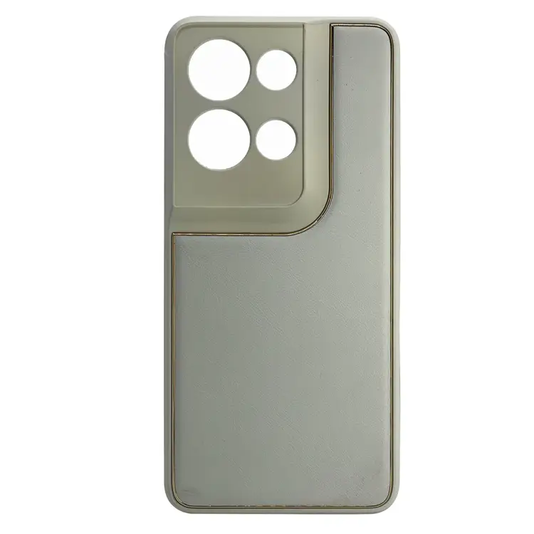 Nettech Oppo Reno 8 Pro Uyumlu Coco Leather Seri Arka Koruma Kılıf (Gold) NT-99660