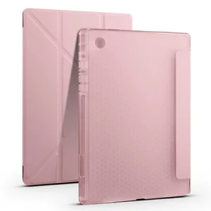 Galaxy Tab A8 10.5 SM-X200 (2021) Kılıf Zore Tri Folding Kalem Bölmeli Standlı Kılıf - Rose Gold