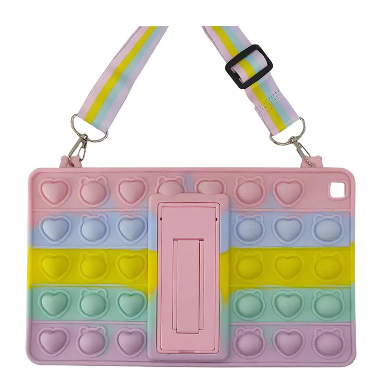 Nettech Samsung Galaxy Tab A 8 SM-T290 Uyumlu Standlı Pop It Arka Koruma (Karışık Renk) NT-96697