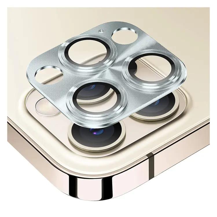 Nettech Apple iPhone 12 Pro Uyumlu Metalik Seri Kamera Cam Koruyucu (Gümüş) NT-90375