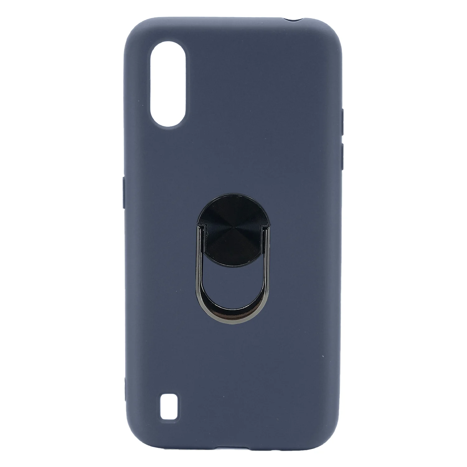 Nettech Samsung Galaxy A01 Uyumlu Leather Ring Nano Arka Koruma Kılıf (Lacivert) NT-82914