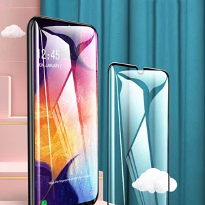 Galaxy A20S Zore Kenarları Kırılmaya Dayanıklı Cam Ekran Koruyucu - Siyah