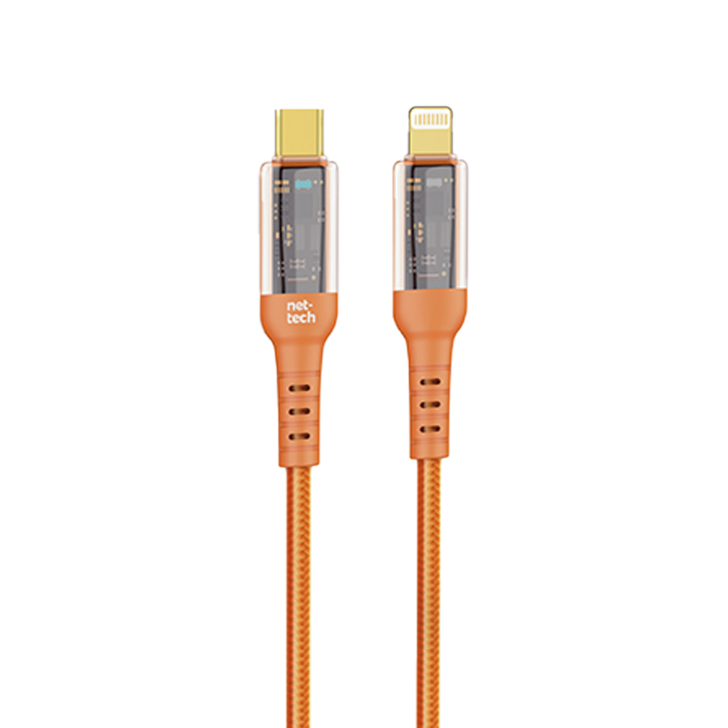 Nettech NT-DC35 30W Plastik 100 Cm Type-C To Lightning Şarj ve Data Kablosu (Turuncu) NT-108304