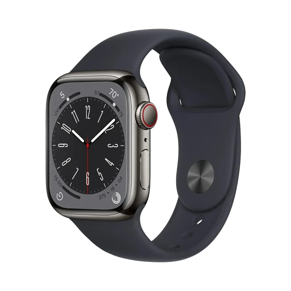 Apple Watch Series 8 - Paslanmaz Çelik - 45mm - Cellular - Gece yarısı - 1