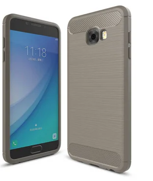 Galaxy C7 Pro Kılıf Zore Room Silikon Kapak - Gri