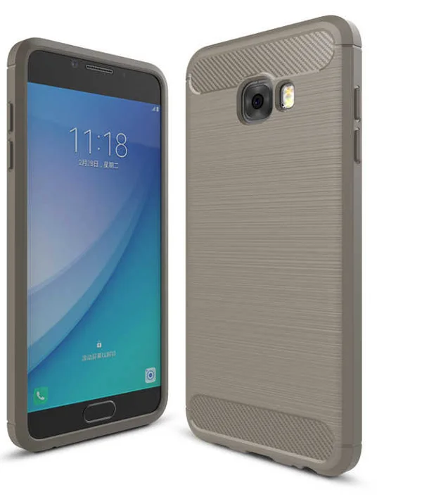 Galaxy C7 Pro Kılıf Zore Room Silikon Kapak - Gri - 1