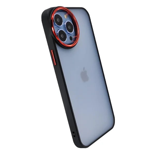 Nettech Apple iPhone 13 Pro Max Uyumlu Master Silindir Seri Arka Koruma Kılıf (Siyah-Kırmızı) NT-95485 - 2