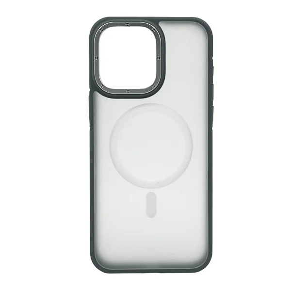 Nettech Apple iPhone 14 Pro Max Uyumlu Metal Çerçeveli Skın Frıendly Magsafe Seri Arka Koruma Kılıf (Gri) NT-101980 - 1
