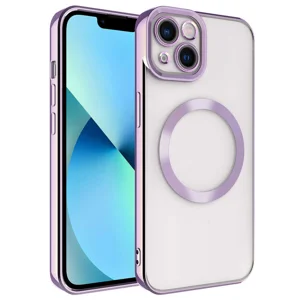 Apple iPhone 14 Plus Kılıf Magsafe Wireless Şarj Özellikli Zore Setro Silikon - Lila