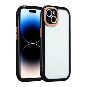 Apple iPhone 14 Kılıf Kamera Korumalı Renkli Kenar ve Çerçeve Tasarımlı Zore Vitamin Kapak - Siyah