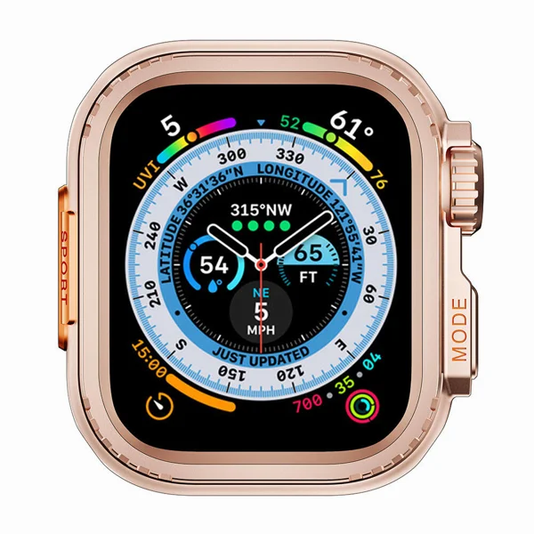 Apple Watch 44mm to Apple Watch Ultra 49mm Kasa Dönüştürücü Zore Watch Gard 33 - Rose Gold - 1