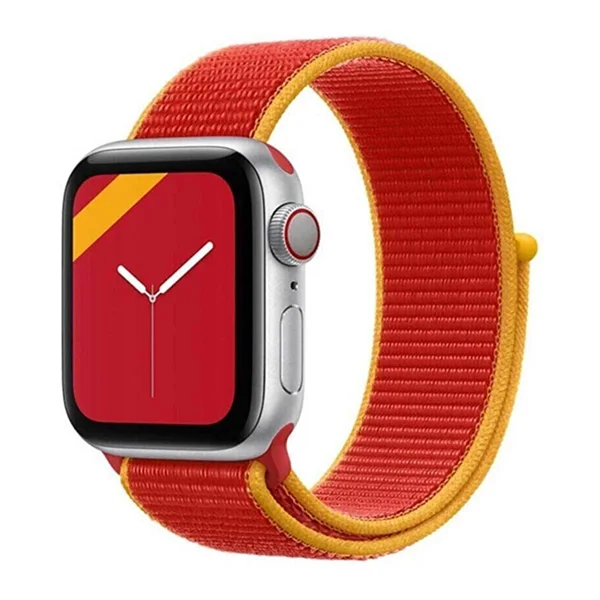 Nettech Apple Watch Seri 44/42 mm Uyumlu İp Örgülü Kordon (Kırmızı) NT-91393 - 1