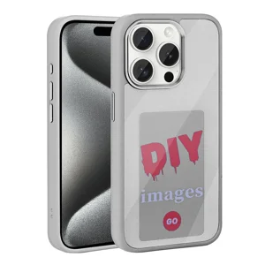 Apple iPhone 15 Pro Kılıf Ekranı Yansıtan Zore Akıllı NFC Kapak - Gri