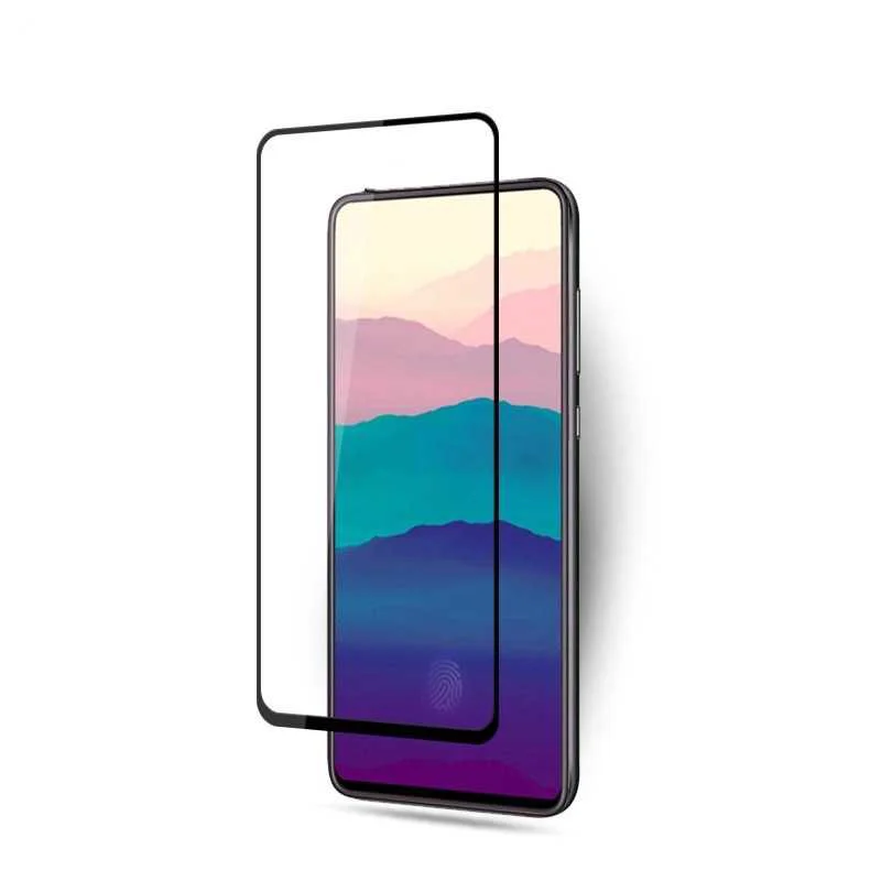Galaxy A80 Zore Kenarları Kırılmaya Dayanıklı Cam Ekran Koruyucu - Siyah