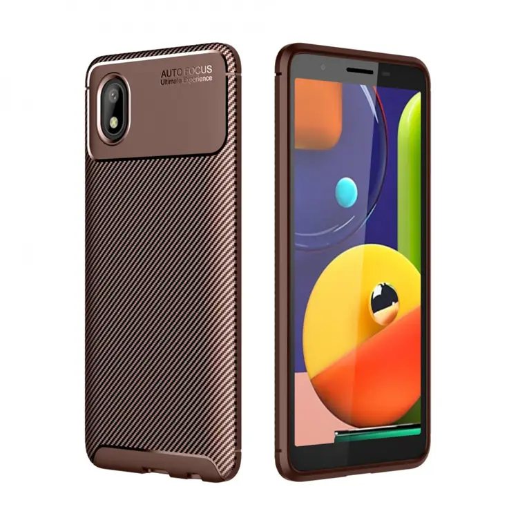 Nettech Samsung Galaxy A01 Core Uyumlu Auto Seri Arka Koruma Kılıf (Kahverengi) NT-88338