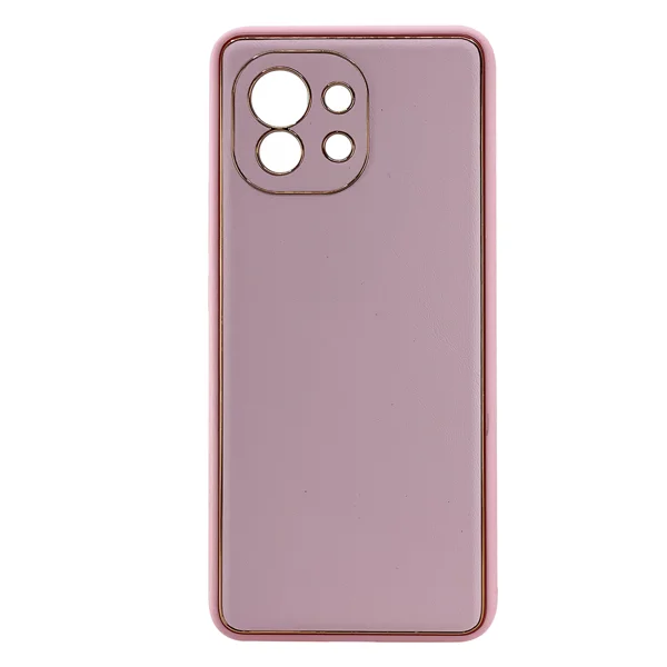 Nettech Xiaomi Mi 11 Uyumlu Coco Leather Seri Arka Koruma Kılıf (Pembe) NT-99672 - 1