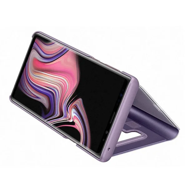 Nettech Samsung Galaxy A20 Uyumlu Clear View Aynalı Kapaklı Kılıf (Mürdüm) NT-85416 - 3